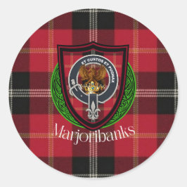 Adesivo Redondo Marjoribanks Scottish Clan Tartan & Crest