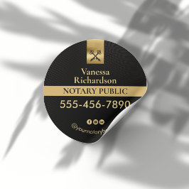 Adesivo Redondo Marketing de chave de esqueleto notarial Dourado E