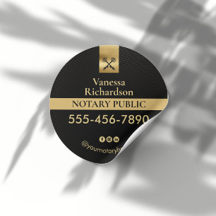 Adesivo Redondo Marketing de chave de esqueleto notarial Dourado E