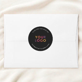 Adesivo Redondo Marketing de logotipo de produto comercial preto