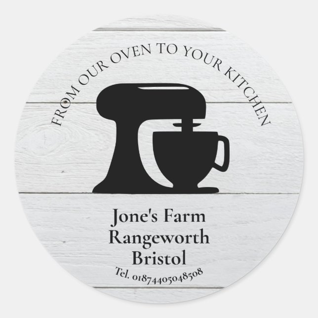 Adesivo Redondo marketing de produtos cozidos cozinhar (Frente)