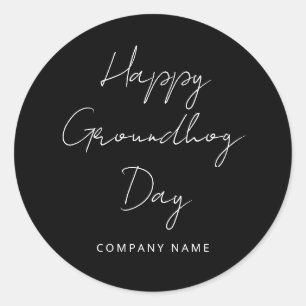 Adesivo Redondo Marketing Imobiliário Feliz Dia de Marmota