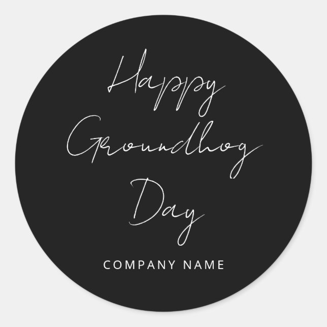 Adesivo Redondo Marketing Imobiliário Feliz Dia de Marmota (Frente)