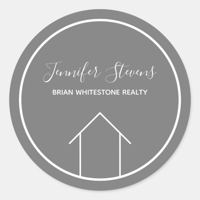 Adesivo Redondo Marketing Personalizado Da Empresa Imobiliária Da  (Frente)