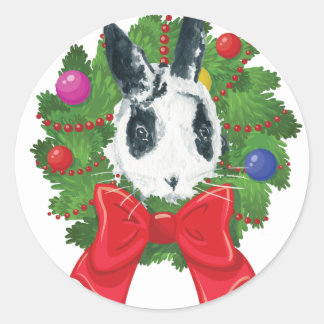 Adesivo Redondo Marlon Bundo, vinhetas da coroa de Natal