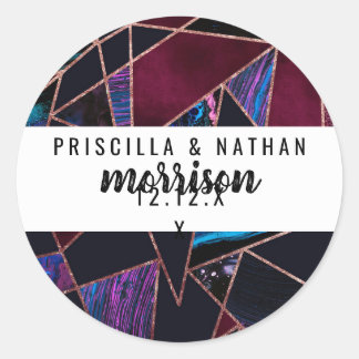 Adesivo Redondo Mármaco de pintura líquida Dourada, Rosa, luxuoso,