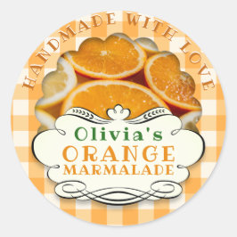 Adesivo Redondo Marmalade Laranja Feita à Mão