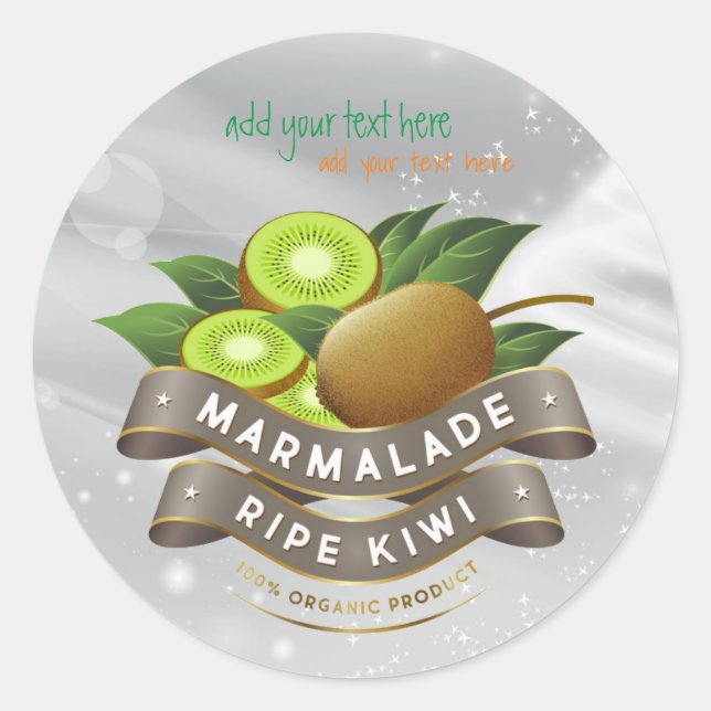 Adesivo Redondo Marmalade Ripe Kiwi Jam Round Sticker (Frente)