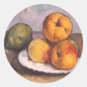Adesivo Redondo Marmelo, maçãs e peras por Paul Cezanne