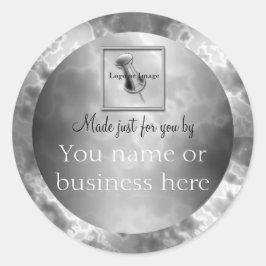 Adesivo Redondo Mármore de carvão preto personalizado redondo