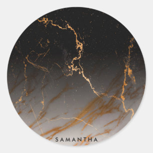 Adesivo Redondo Mármore Preto e Branco