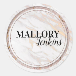 Adesivo Redondo Mármore Rosa Iridescente