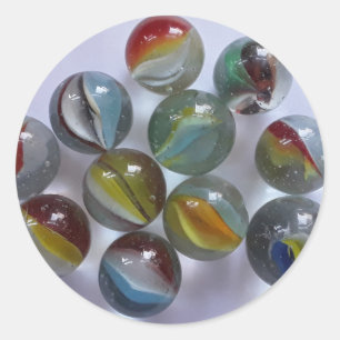 Adesivo Redondo Mármores de Olhos de Brinquedo Vintage