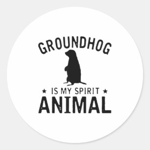 Adesivo Redondo Marmota é meu animal espiritual - Ta divertido de