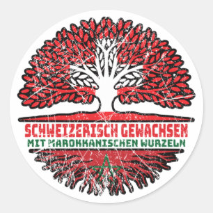 Adesivo Redondo Marokko Marokkanisch Schweizer Schweiz Baum Wurzel
