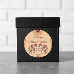 Adesivo Redondo Maroon beige Indiano de elefantes de casamento<br><div class="desc">Maroon beige Indiano de elefantes de casamento vintage borda vintage a favor modelo de casamento. Obrigado clássico tradicional de casamento hindu você favorece autocolantes</div>