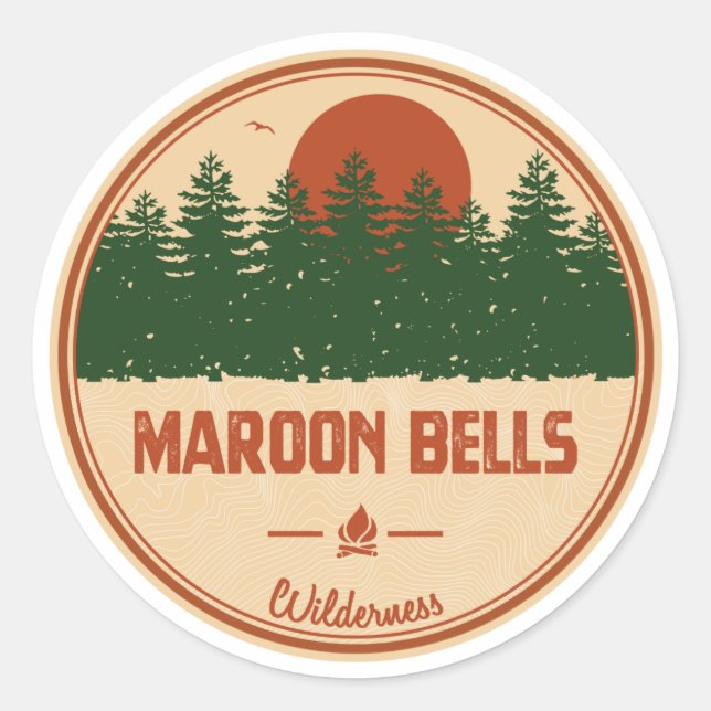 Adesivo Redondo Maroon Bells Wilderness (Frente)