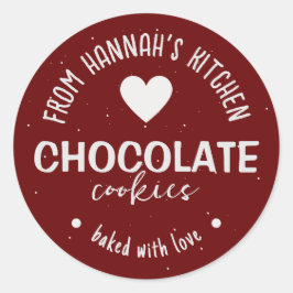 Adesivo Redondo Maroon Glitter Background Feito Com Amor