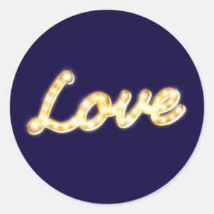 Adesivo Redondo Marquee Lights Love Sticker