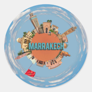 Adesivo Redondo marraquexe architec pequeno planeta morocco