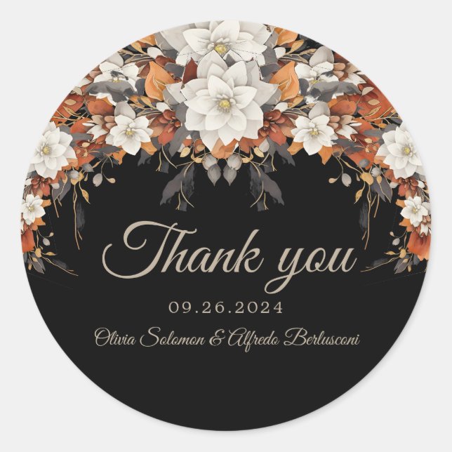 Adesivo Redondo Marrom escuro, caramelo de café e outono bege (Frente)