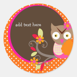 Adesivo Redondo Marrom+laranja+Coroa rosa-quente adesivos/adiciona