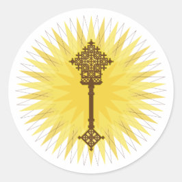 Adesivo Redondo Marrom Tradicional Etiópia Design