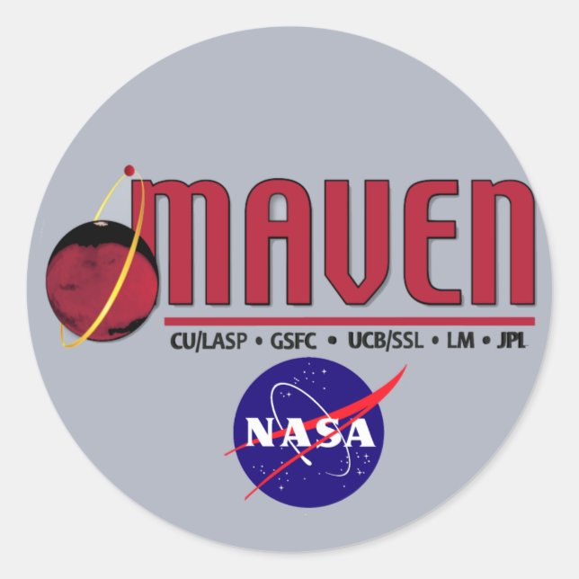 Adesivo Redondo Mars Atmosphere e Volatile EvolutioN (MAVEN) (Frente)