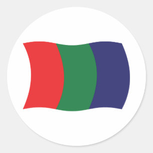 Adesivo Redondo Mars Flag Sticker