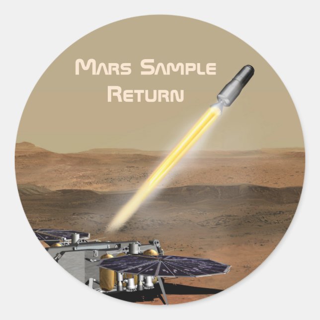 Adesivo Redondo Mars Sample Mission Sticker (Frente)
