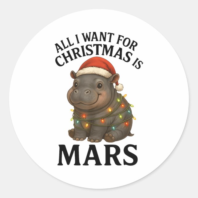 Adesivo Redondo Mars The Hip Christmas Baby Hip Mars Viral Pygmy H (Frente)