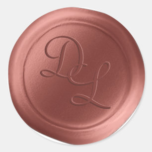 Adesivo Redondo Marsala Brown 2 - Letra Monogramx Seal Stickers