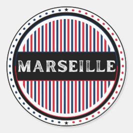 Adesivo Redondo Marseille City Pride Emblem – French Identity