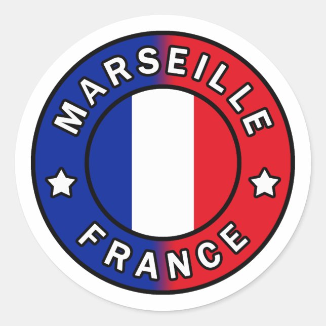 Adesivo Redondo Marselha França (Frente)