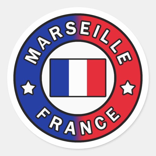 Adesivo Redondo Marselha França (Frente)