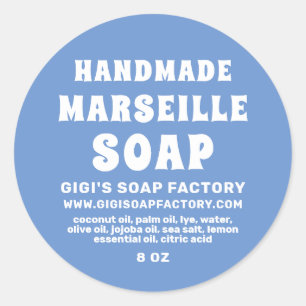 Adesivo Redondo Marselha Soap Cornflower Azul