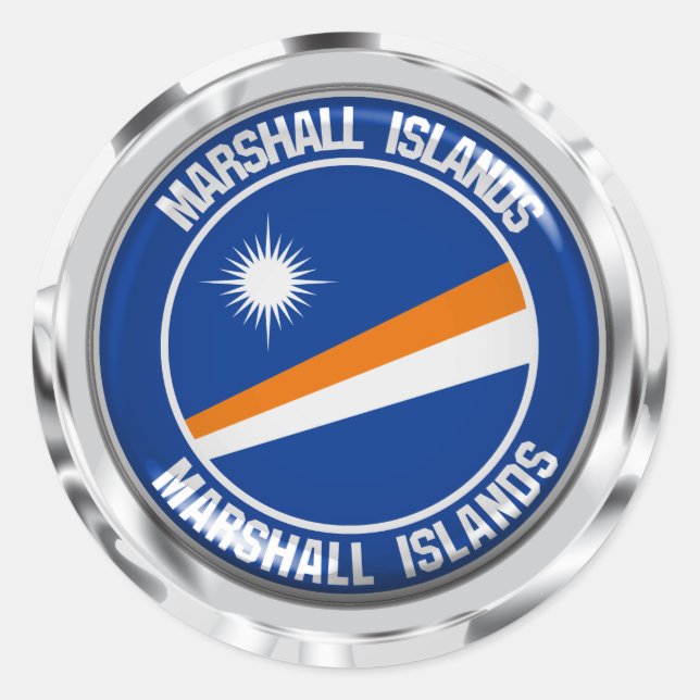 Adesivo Redondo Marshall Islands Round Emblem (Frente)