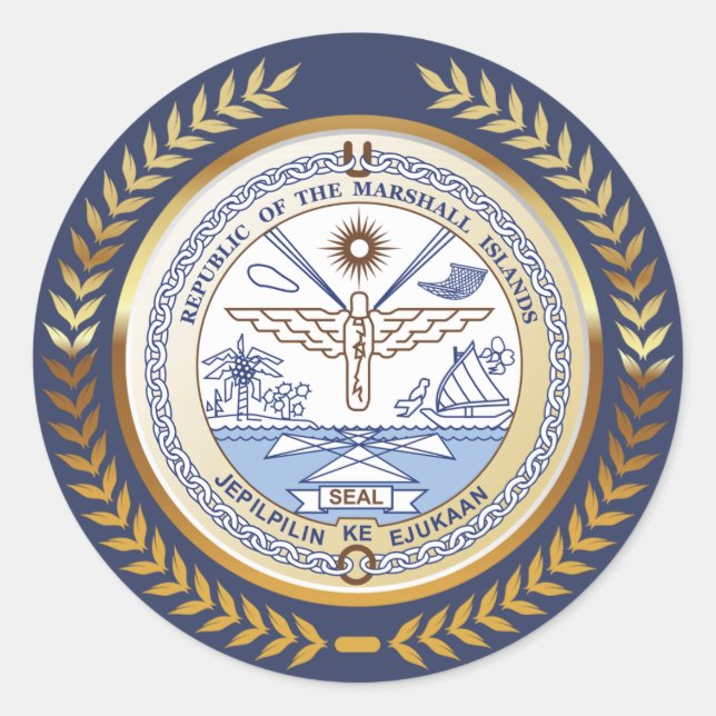Adesivo Redondo Marshall Islands Seal (Frente)