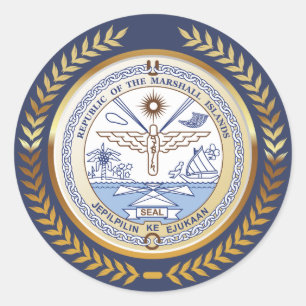 Adesivo Redondo Marshall Islands Seal
