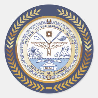 Adesivo Redondo Marshall Islands Seal