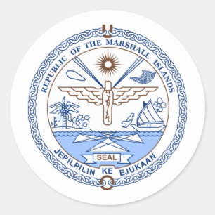 Adesivo Redondo Marshallese Seal, Ilhas Marshall