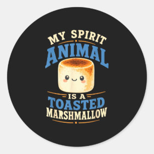 Adesivo Redondo Marshmallow tostado ao fogão de acampamento s'more