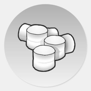 Adesivo Redondo Marshmallows - Clássico Redondo