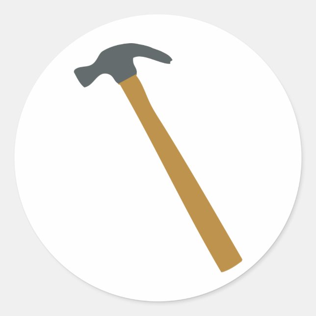 Adesivo Redondo martelo carpinteiro (Frente)