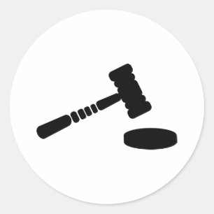 Adesivo Redondo Martelo do juiz