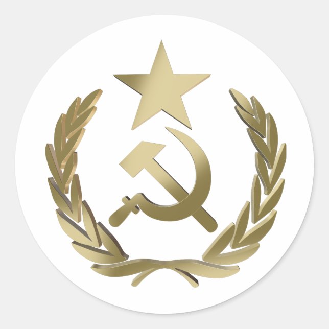 Adesivo Redondo Martelo e foice (Frente)
