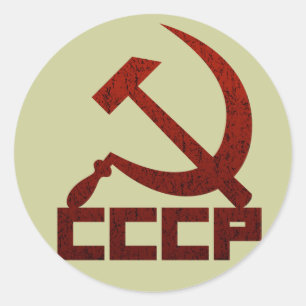 Adesivo Redondo Martelo e foice CCCP