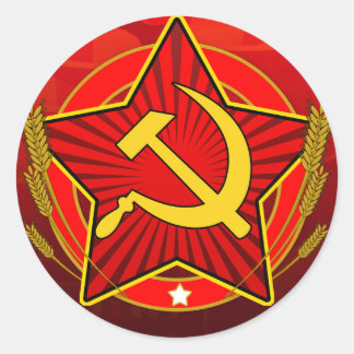 Adesivo Redondo Martelo e Foice Vintage CCCP