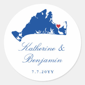 Adesivo Redondo Martha's Vineyard Edgartown Marinha