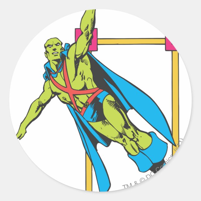 Adesivo Redondo Martian Manhunter Soars (Frente)